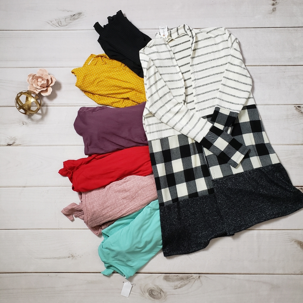 **Plus** White Buffalo Plaid Color Block Cardigan